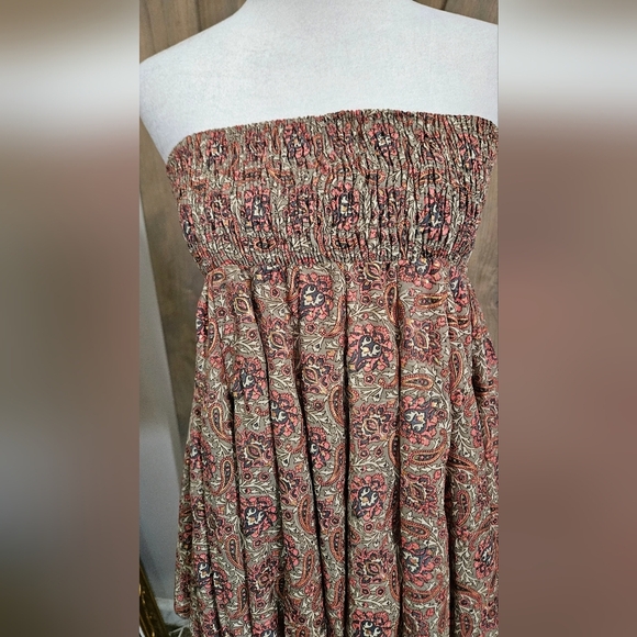 PAANI Smocked Paisley Print Skirt/tube Top. Pink/sage Multi. Size Small NWOT - Picture 15 of 15